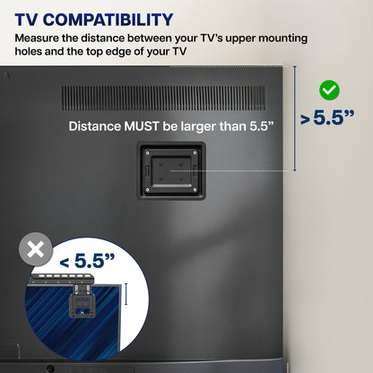 Micro gap ultra low profile slim TV wall mount with adjustable VESA brackets, easy cable access, protective padding, and a simple installation process.