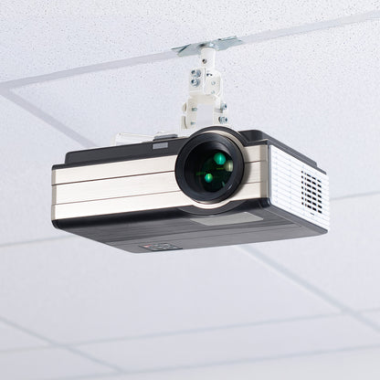 White Drop Ceiling Projector Mount with Scissor Clamp