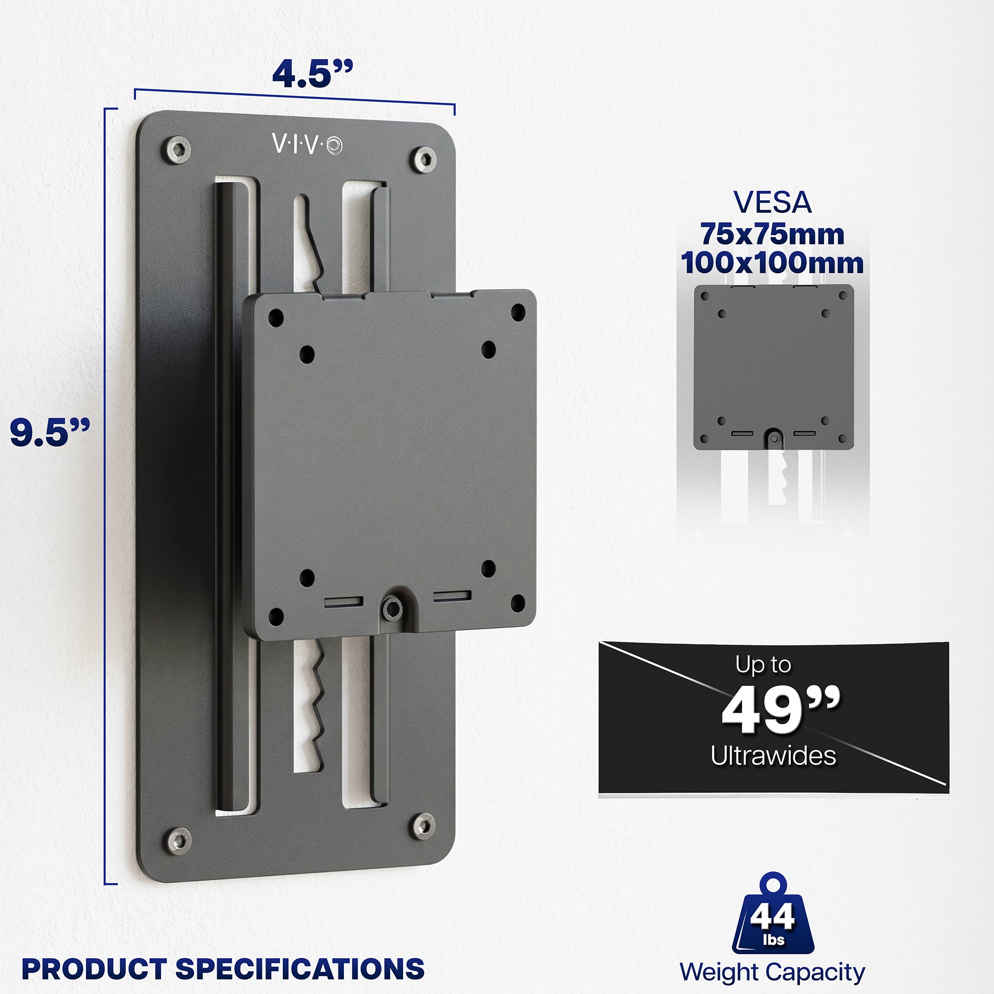 Ultrawide Monitor Wall Mount Bracket - Up to 49" Screens