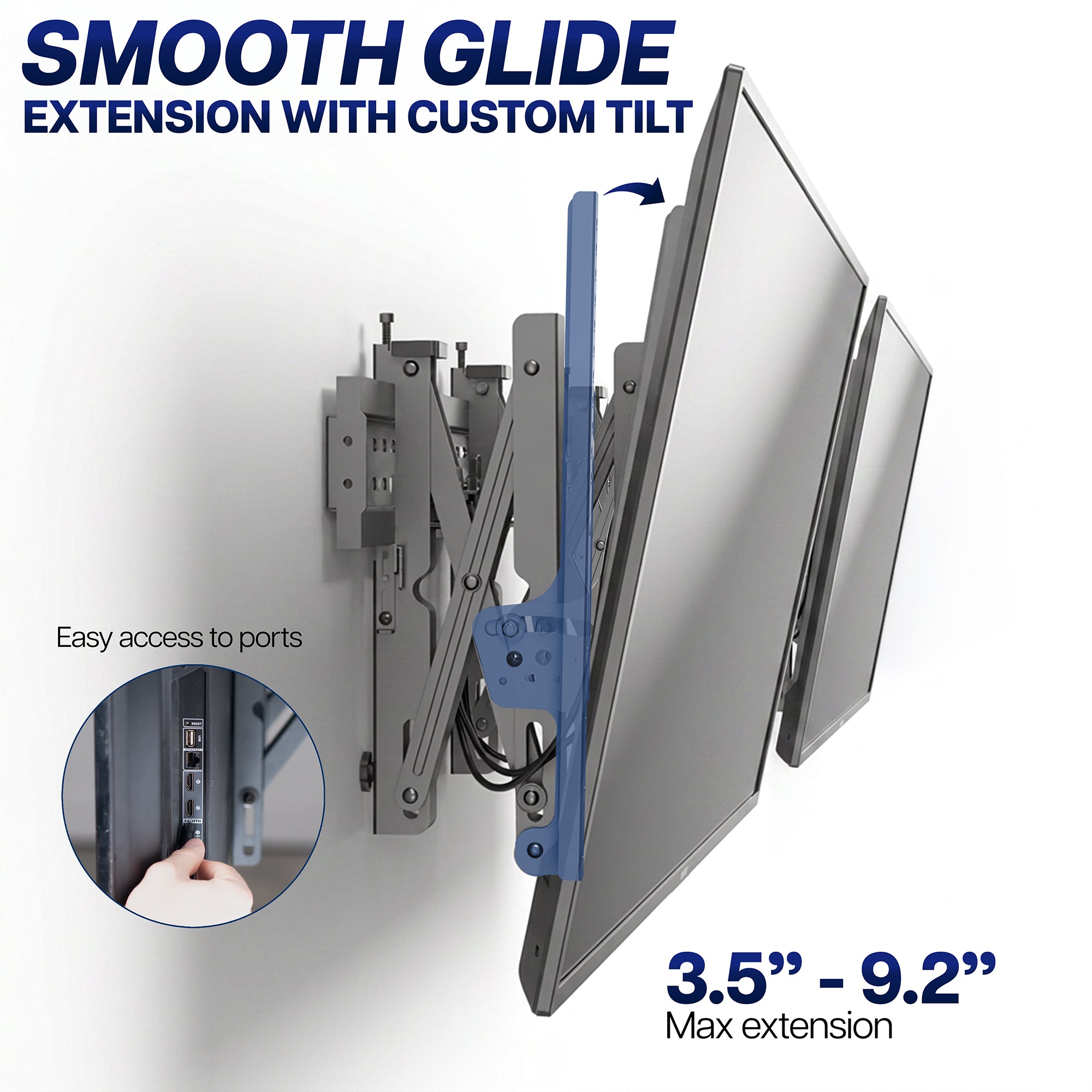 Pop-Out TV Tilting 1x2 Video Wall Mounts - 37” to 65” Screens