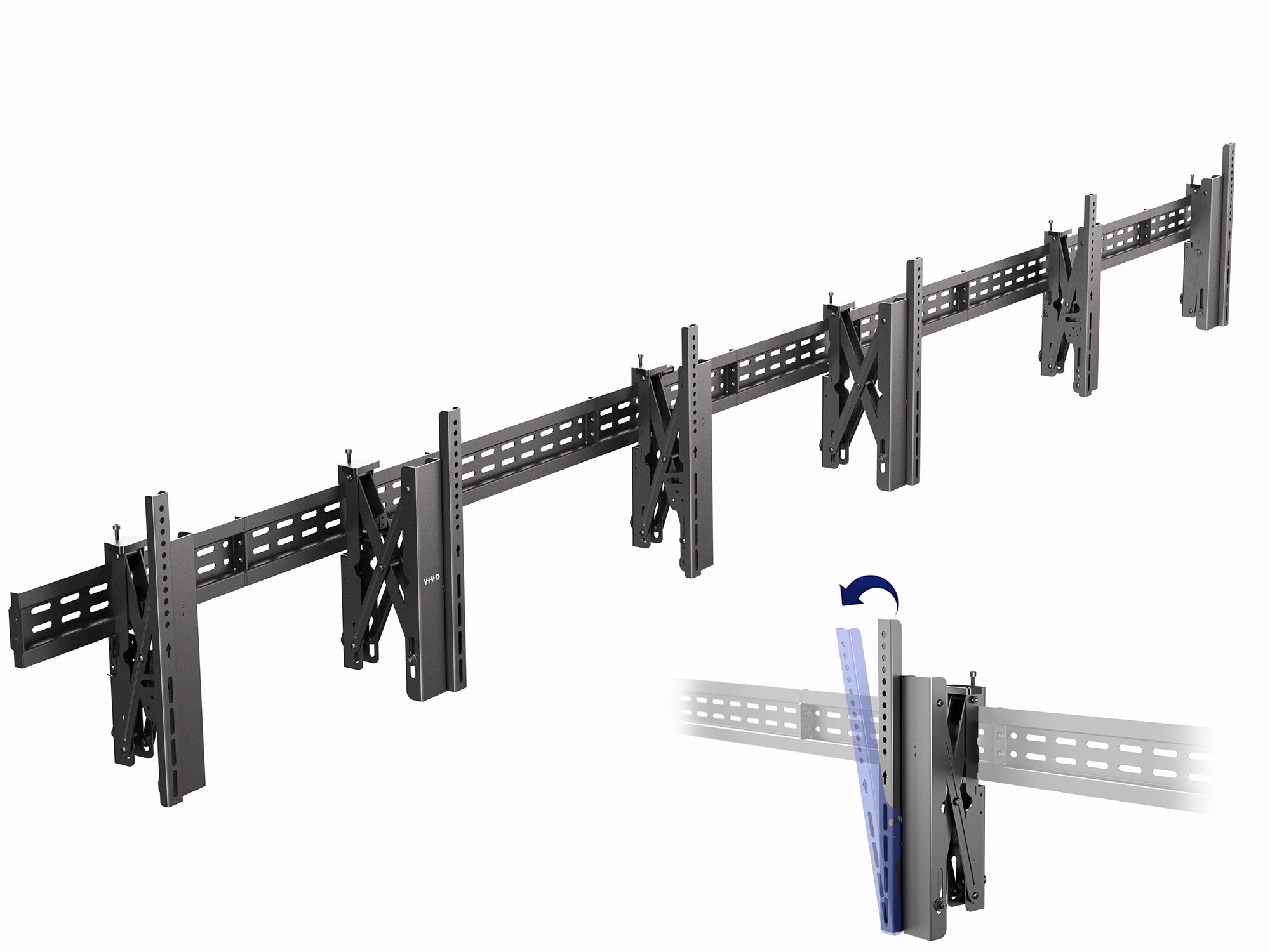 Pop-Out TV Tilting 1x3 Video Wall Mounts - 37” to 65” Screens