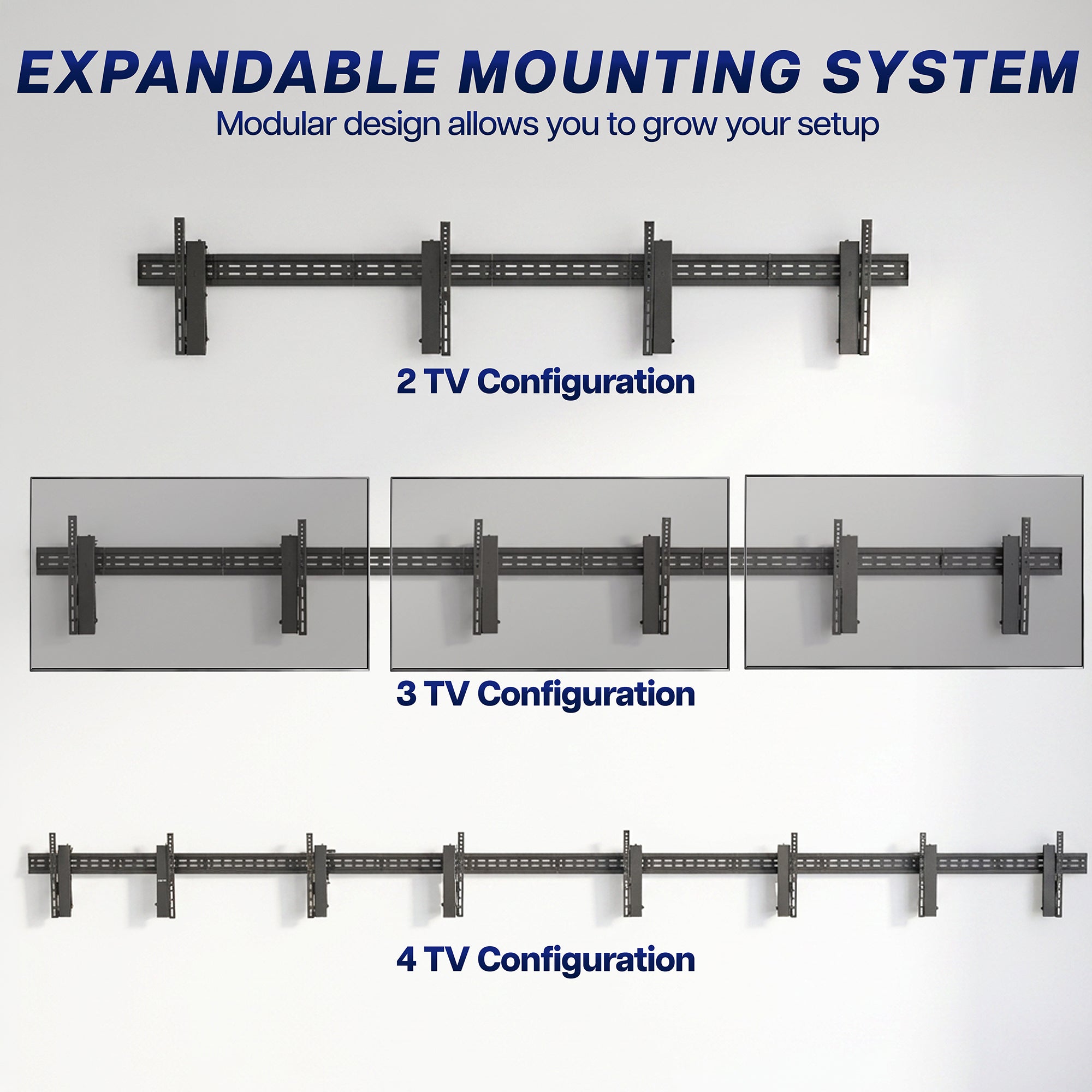 Pop-Out TV Tilting 1x3 Video Wall Mounts - 37” to 65” Screens