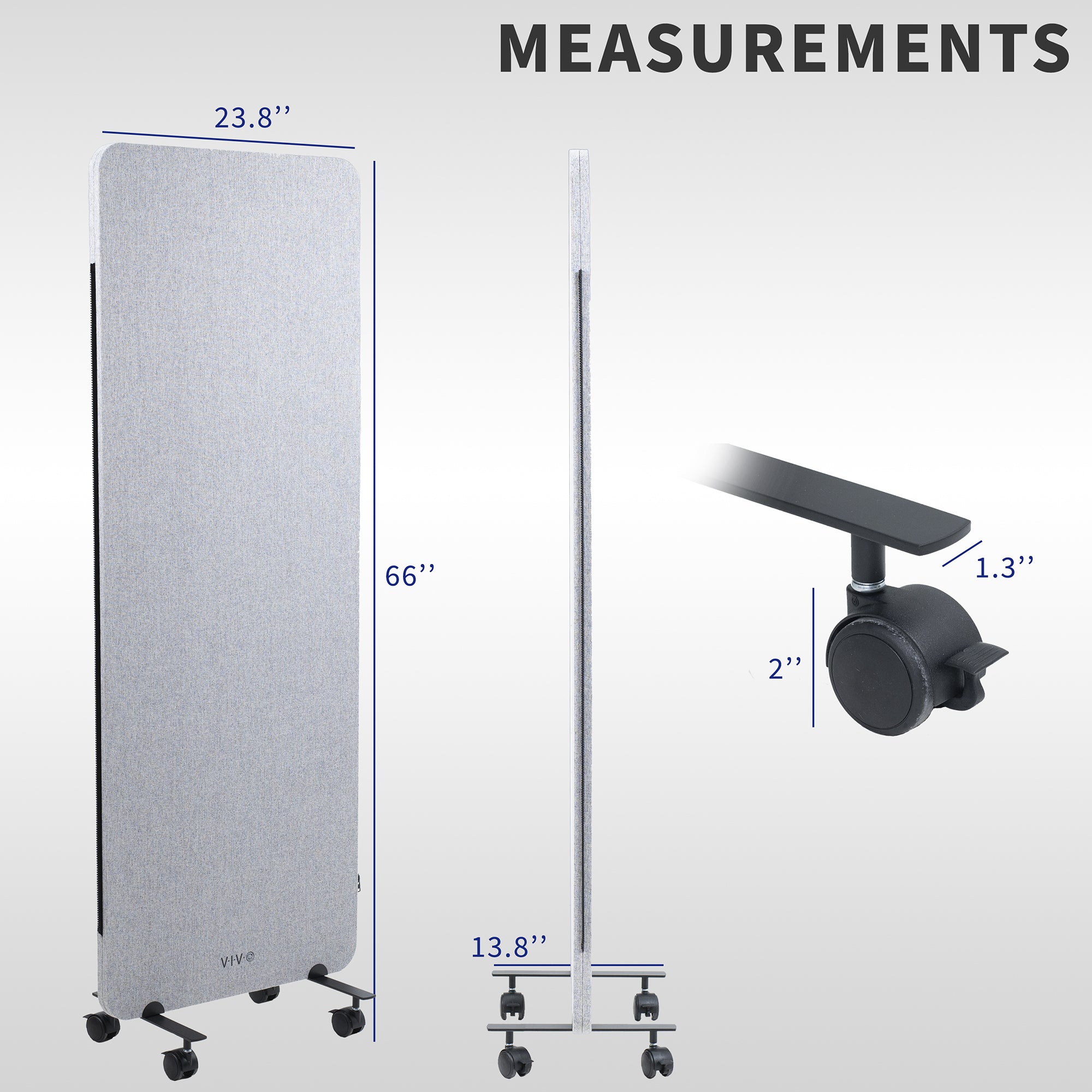 Measurements and Caster size for Mobile Freestanding Room Divider