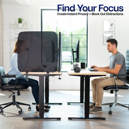 Clamp-On Stretched Fabric Desk Privacy Panel (x3)