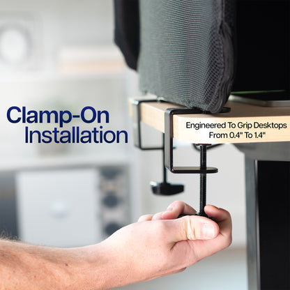 Clamp-On Stretched Fabric Desk Privacy Panel (x3)