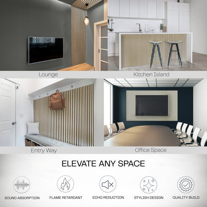 Wood Slat Acoustic Panels (x8)