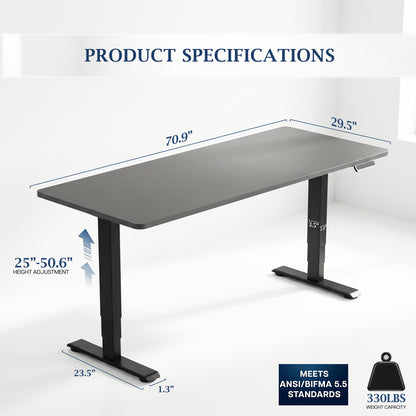 VIVO PRO 71" x 30" Dual Motor Electric Desk