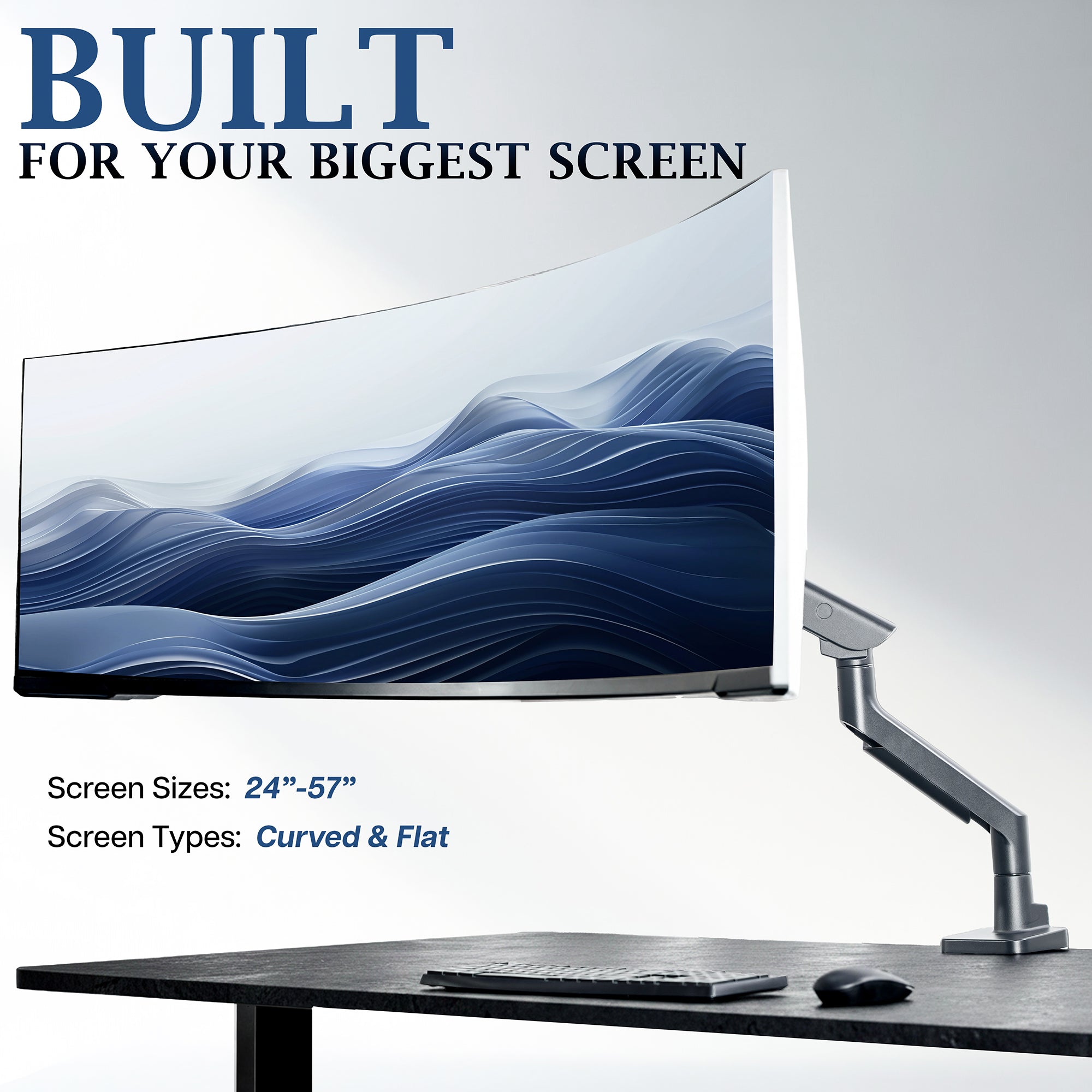 VIVO PRO Pneumatic Arm Single Ultrawide Monitor Desk Mount - Up to 57" Screens