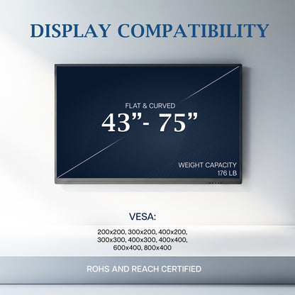 VIVO PRO Large TV Wall Mount - 43" to 75" Screens