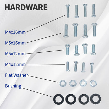 VESA plate kit for monitor mounting with hardware included.