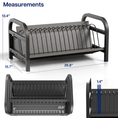 16-Device Open Charging Station with Locking Compartment