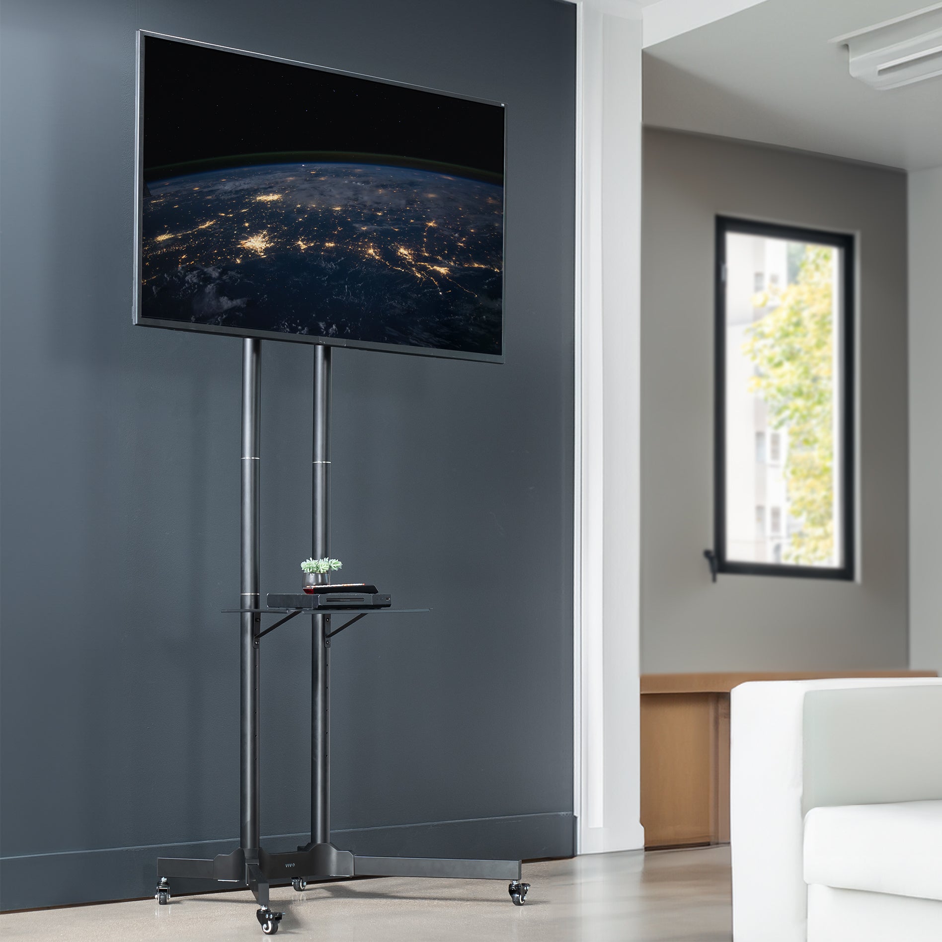 Large Mobile TV Cart for 32" to 83" Screens