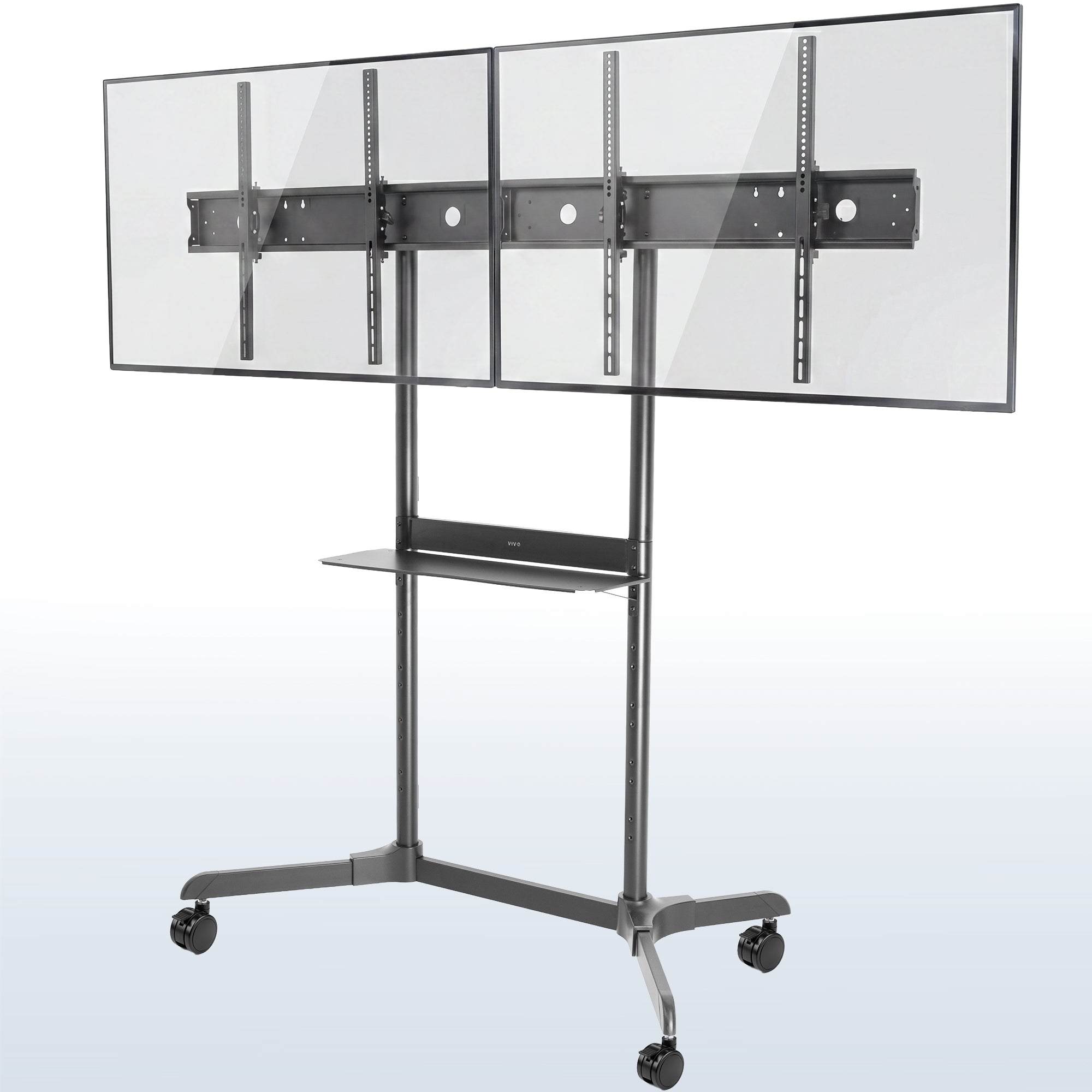 Mobile Dual Horizontal TV Cart - 55” Screens