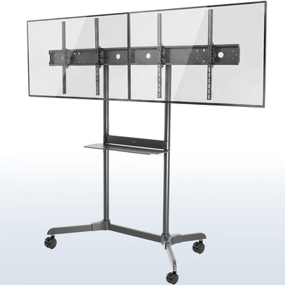 Mobile Dual Horizontal TV Cart - 55” Screens