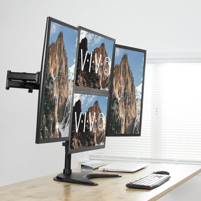 Quad Monitor Desk Stand - 13" to 27" Screens