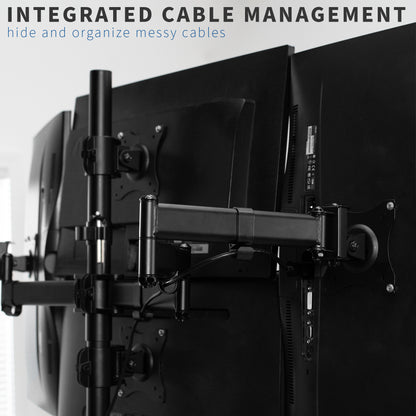 Quad Monitor Desk Stand - 13" to 27" Screens