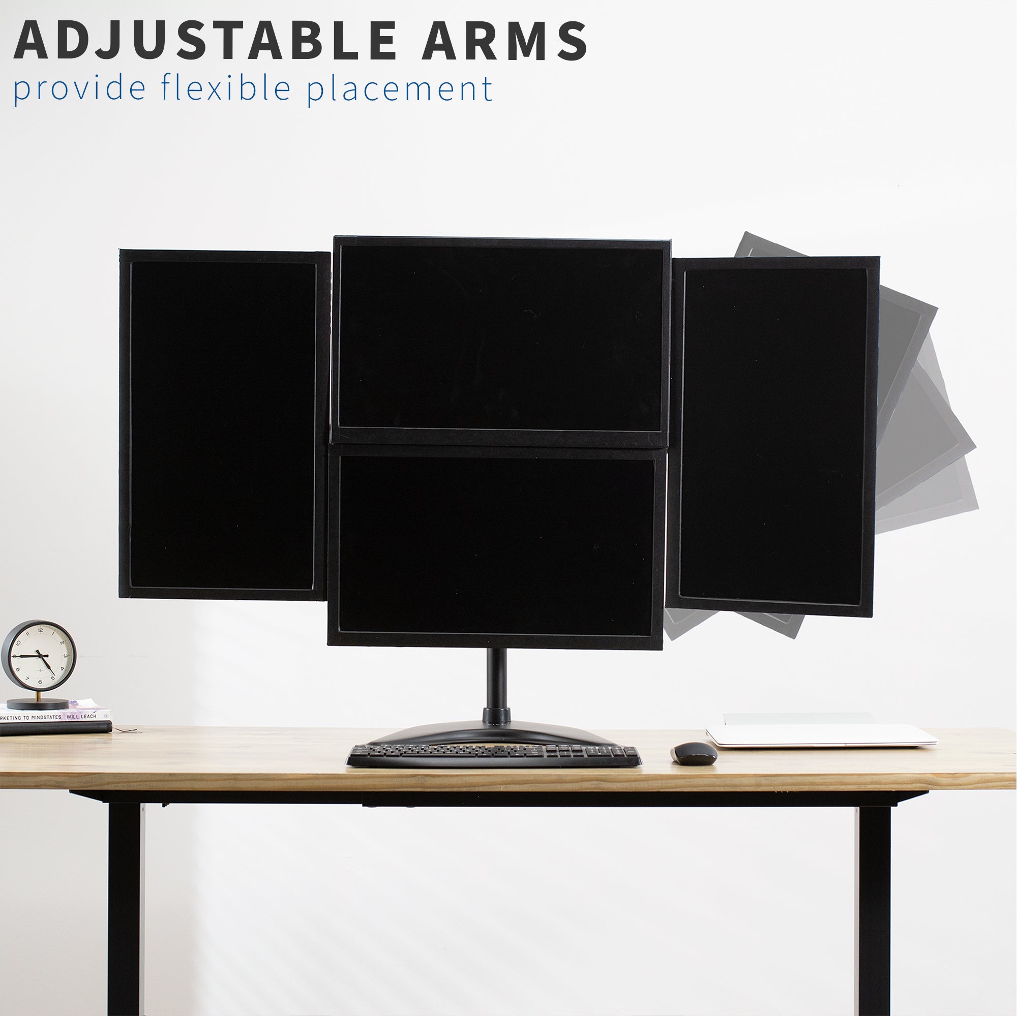 Quad Monitor Desk Stand - 13" to 27" Screens