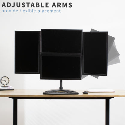 Quad Monitor Desk Stand - 13" to 27" Screens
