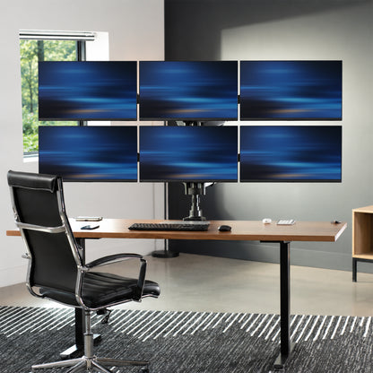 Hex Monitor Desk Mount (4 Mechanical Arms + 2 Fixed) - 17” to 27” Screens