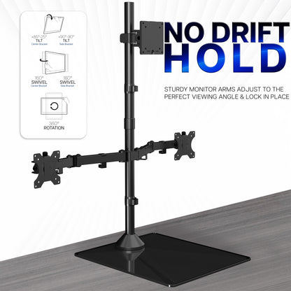 Triple Monitor Desk Stand (1 Ultrawide + 2 Standard) - Up to 49" Screens