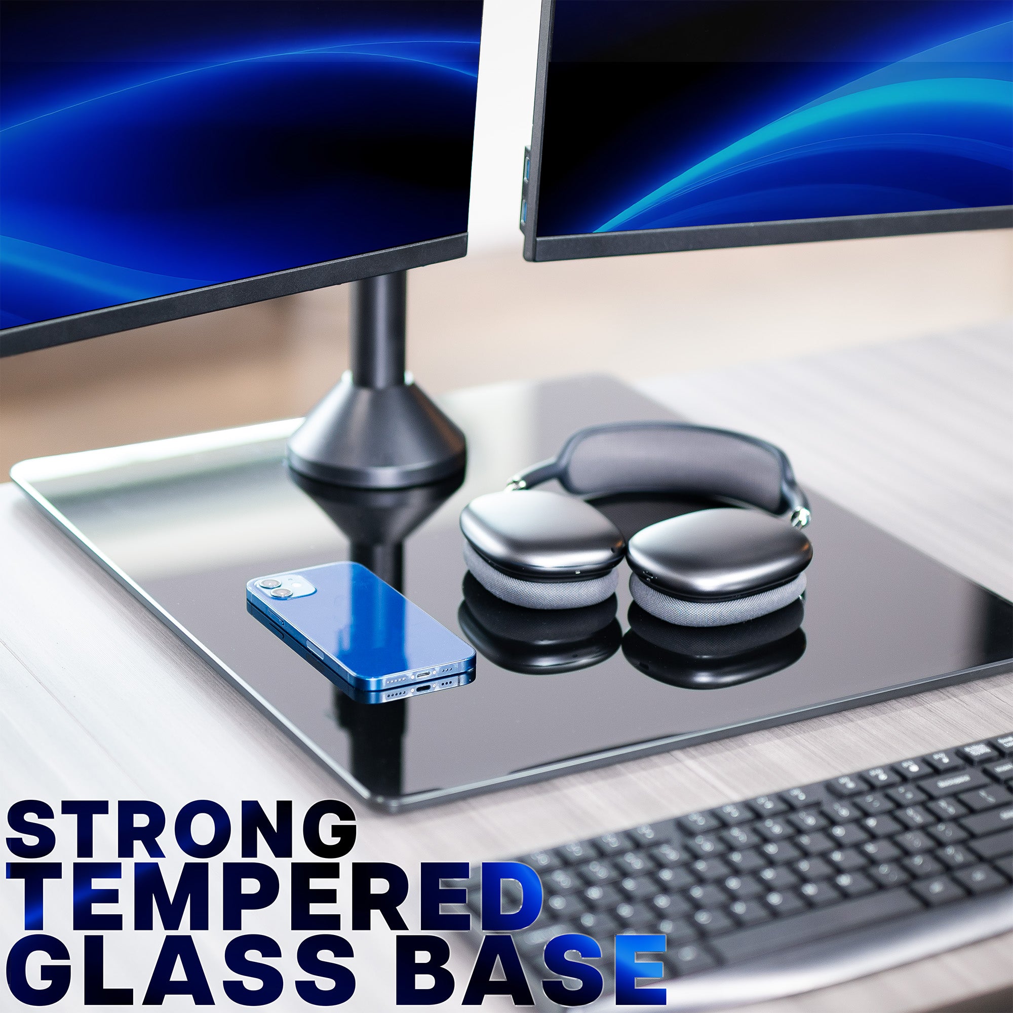 Triple Monitor Desk Stand (1 Ultrawide + 2 Standard) - Up to 49" Screens