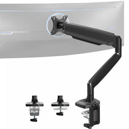 Pneumatic Arm Single Ultrawide Monitor Desk Mount - Up to 40" Screens