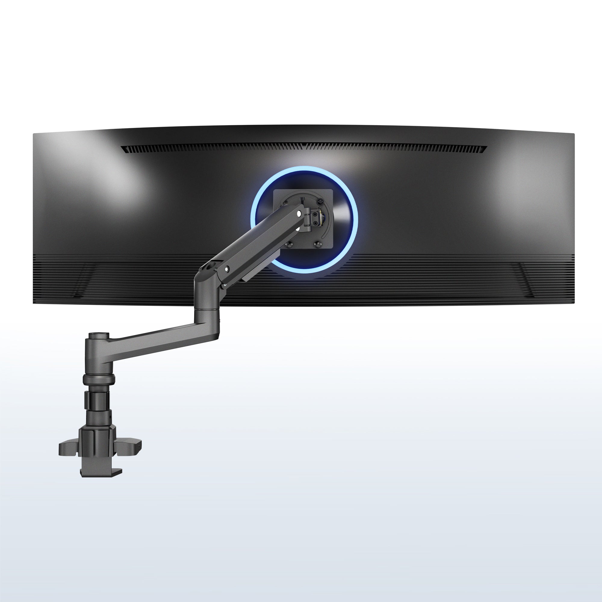 Pneumatic Arm Single Ultrawide Monitor Desk Mount - Up to 57" Screens