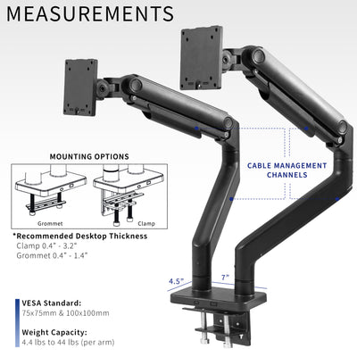 Mechanical Arm Dual Ultrawide Monitor Desk Mount