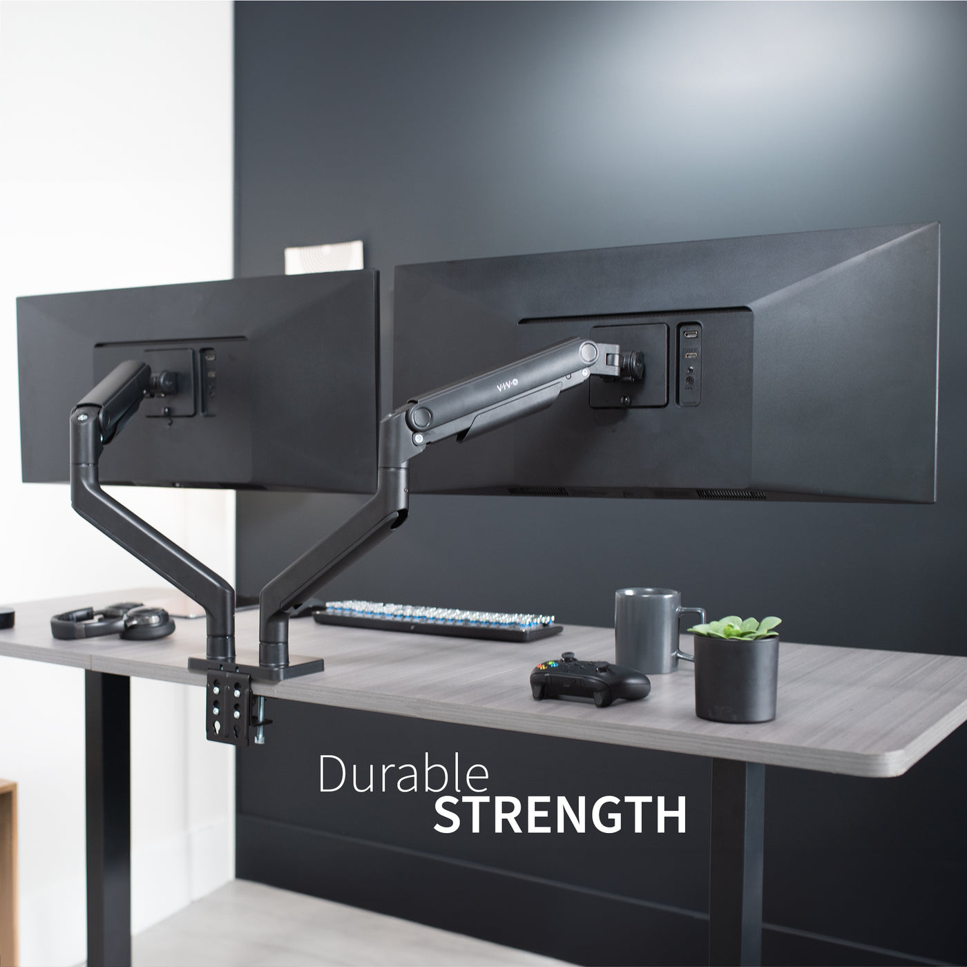 Mechanical Arm Dual Ultrawide Monitor Desk Mount