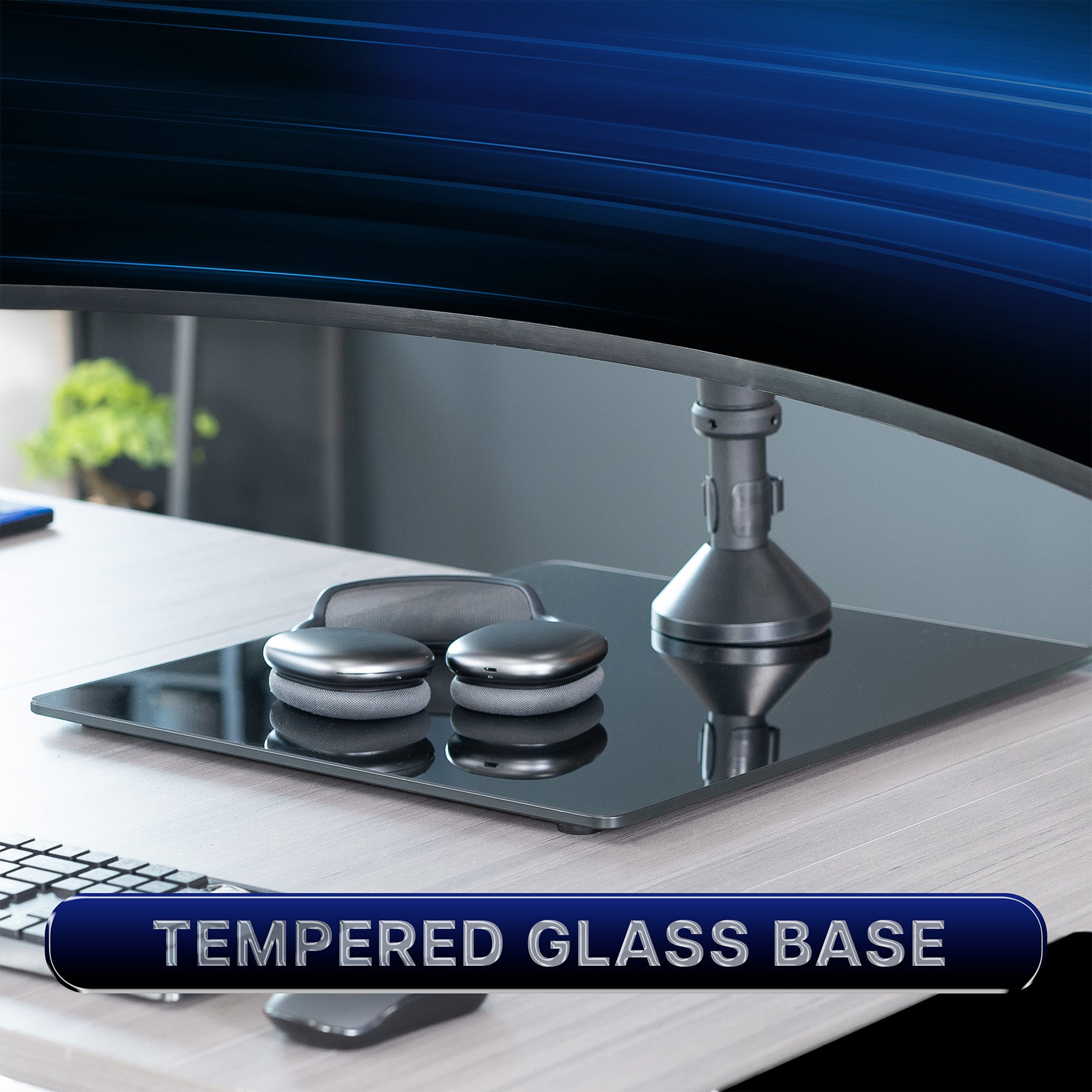 Pneumatic Arm Triple Ultrawide Monitor Extra Tall Desk Stand - Up to 49" Screens