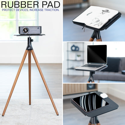 Collage of a rubber pad used on various devices in different settings