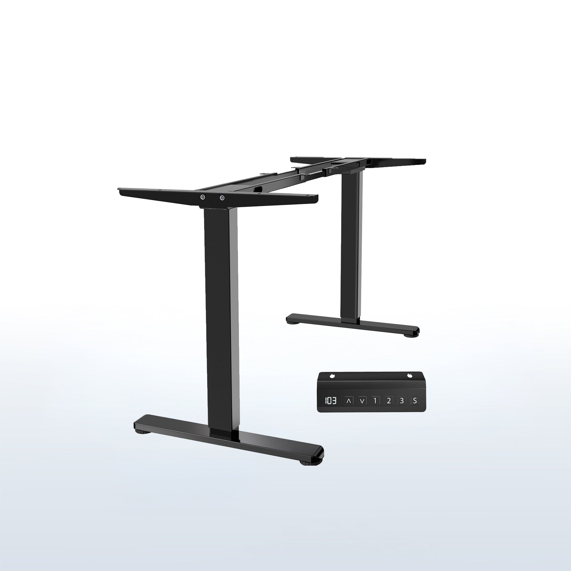 Motorized standing desk frame for raising your table top to a sitting or standing position.