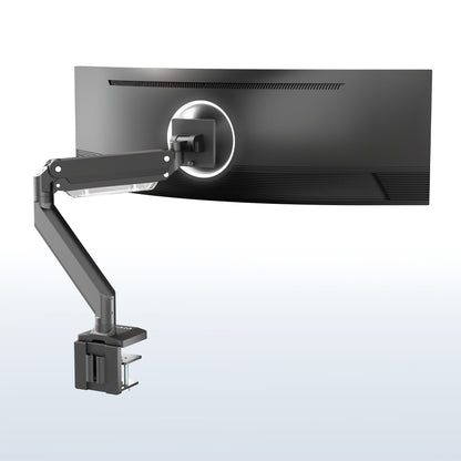 Pneumatic Arm Single Ultrawide Monitor Desk Mount - Up to 49" Screens