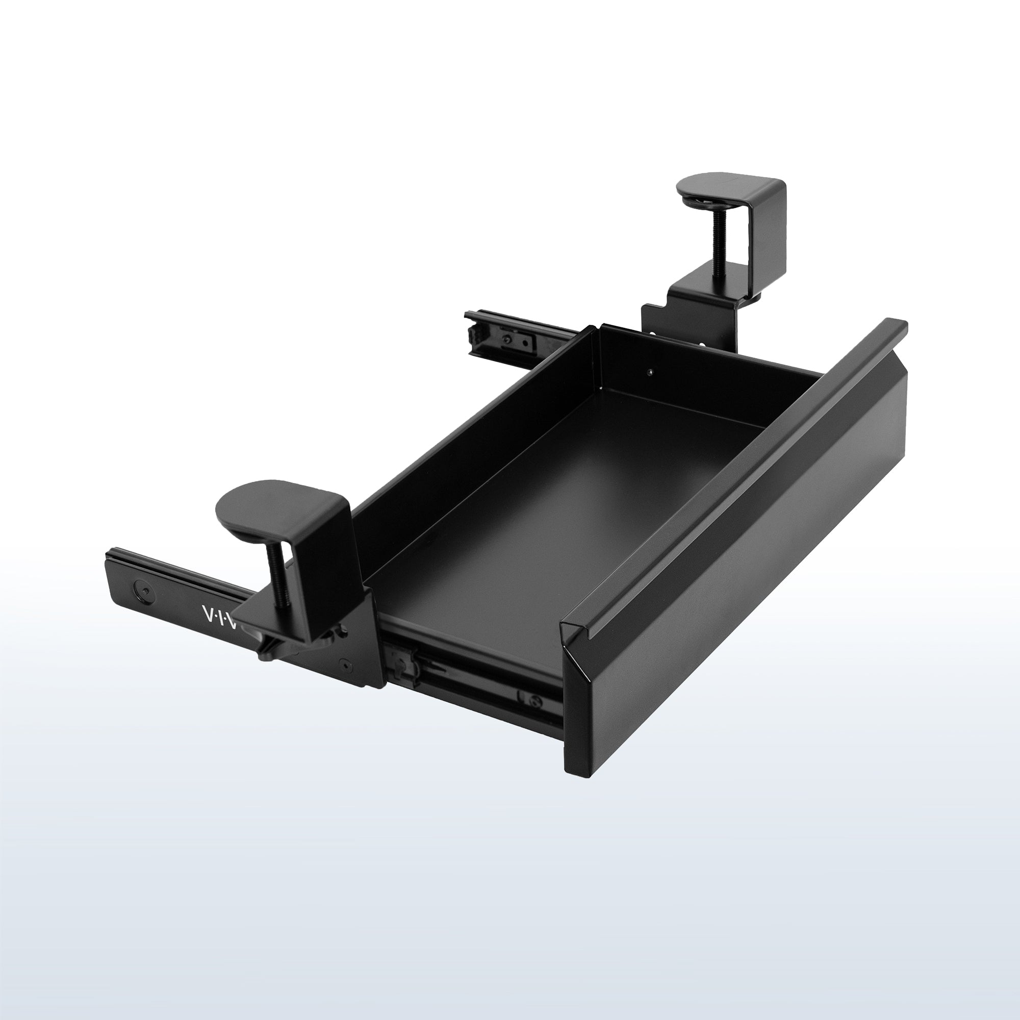 16 inch Clamp-On Sliding Pull-out Drawer without Shell for Office Desk, Storage Organizer for Sit Stand Workstation