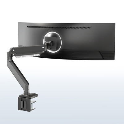 Pneumatic Arm Single Monitor Desk Mount with USB 