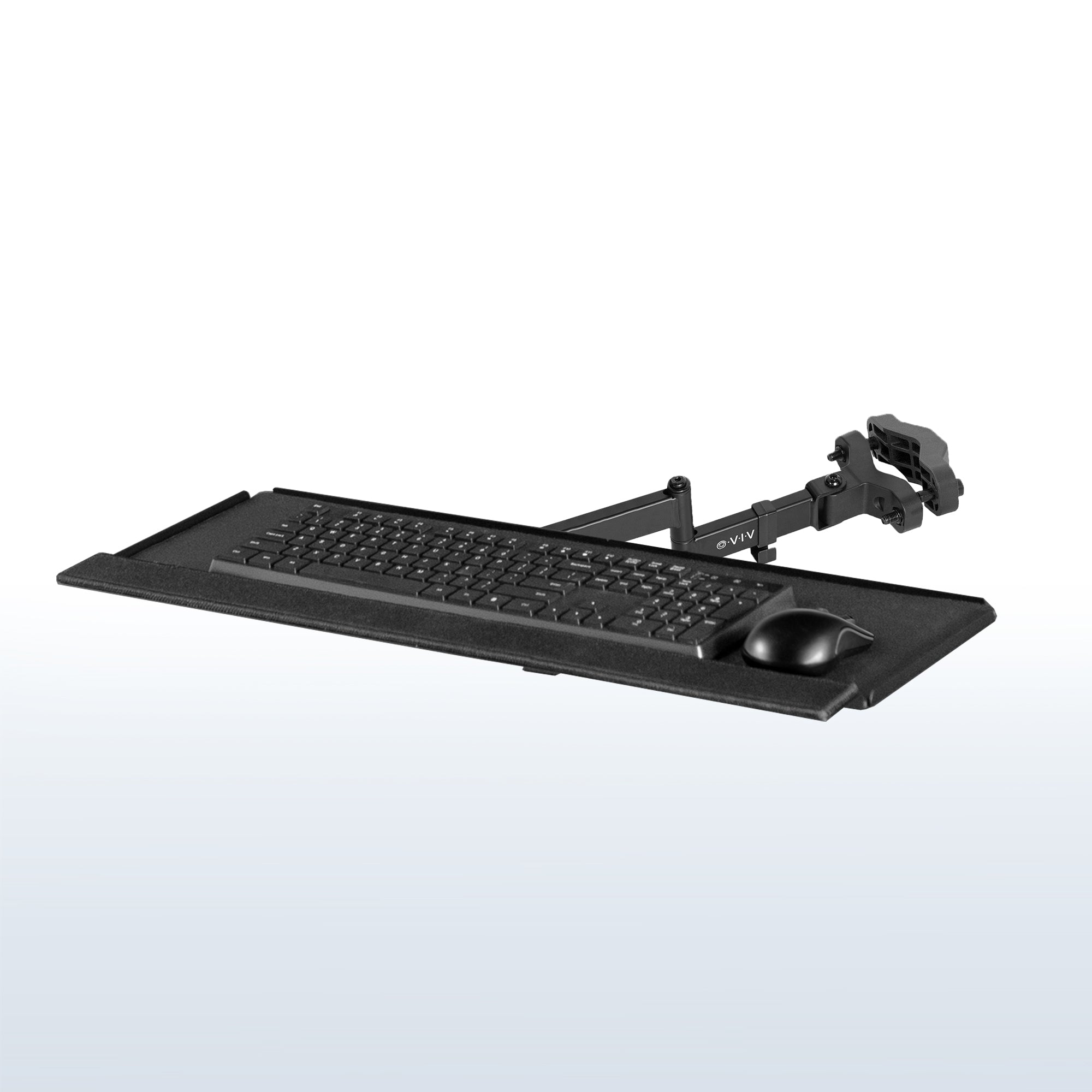Universal mount is ideal for adding a keyboard tray to an existing monitor stand or any pole within the diameter range.