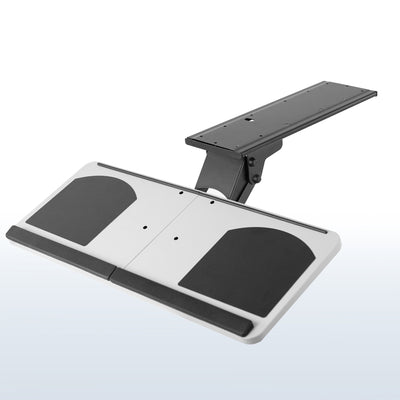 Black and white particle board keyboard tray from VIVO.