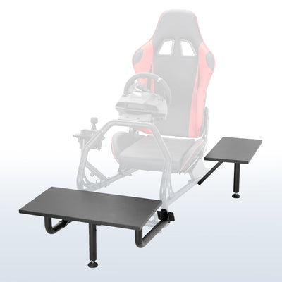 TV shelf and side shelf for STAND-RACE1B/BL from VIVO.