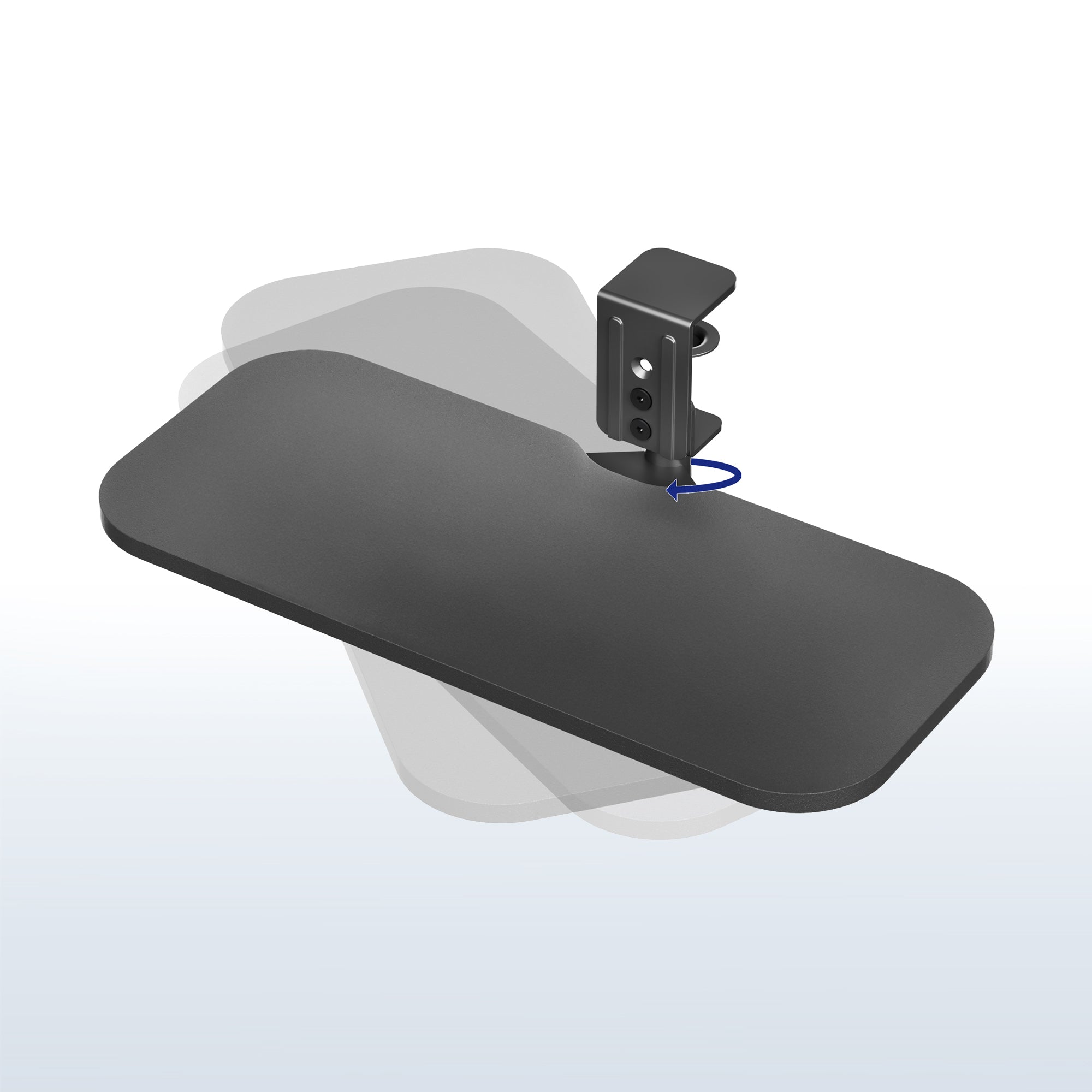 Single Clamp Rotating Keyboard Tray