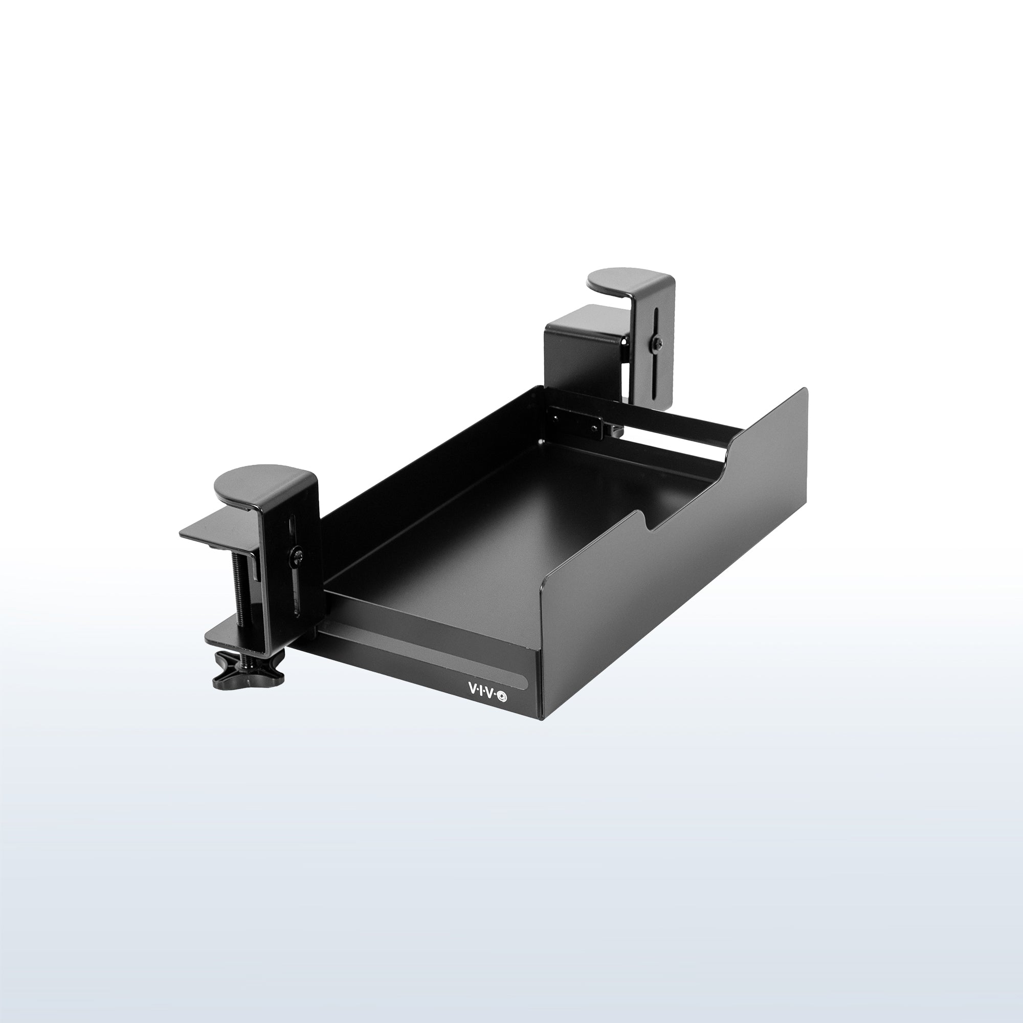 Sturdy low-profile flush under desk clamp-on desk drawer for organization and storage.
