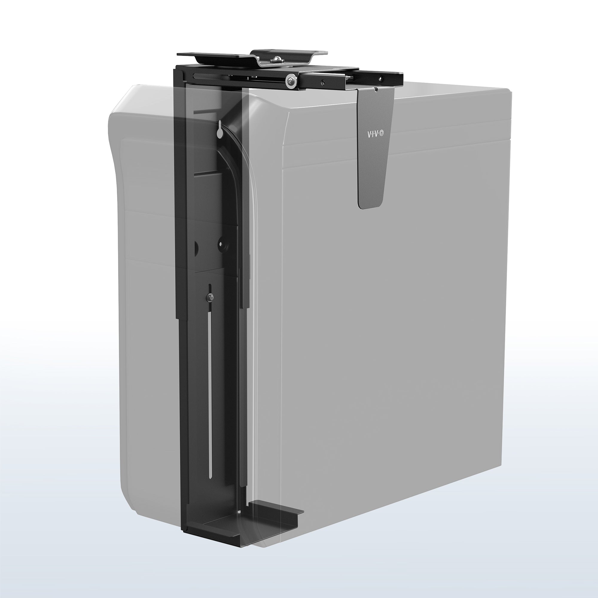 A black under desk and wall large PC mount by the brand vivo.