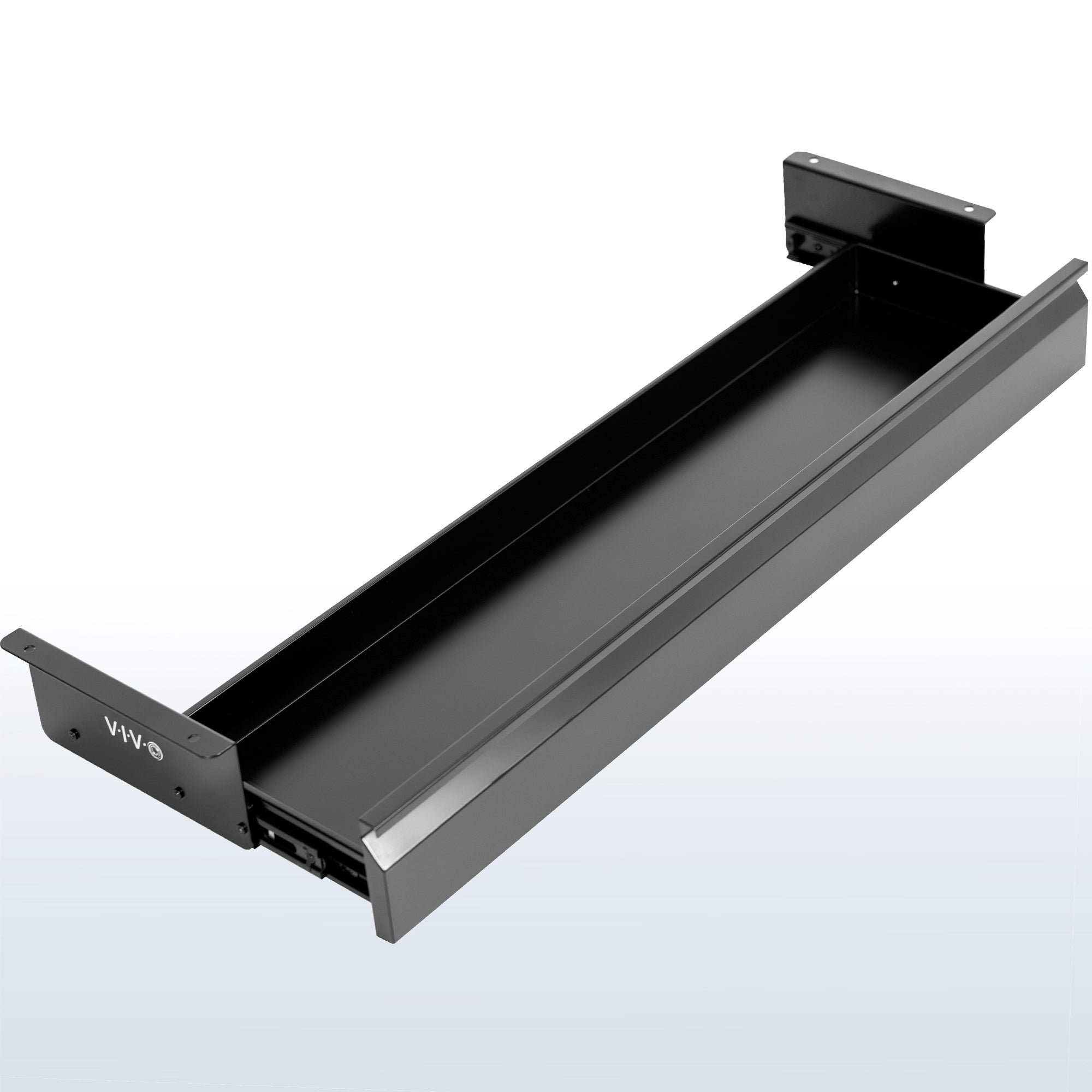 Sturdy extra long pullout under desk organizer drawer for office storage and organization.