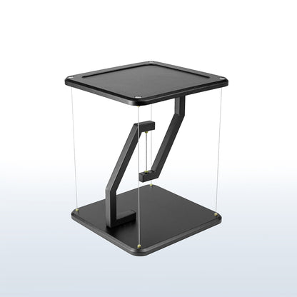 Modern tensegrity anti-gravity floating speakers stand for improved sound and display.