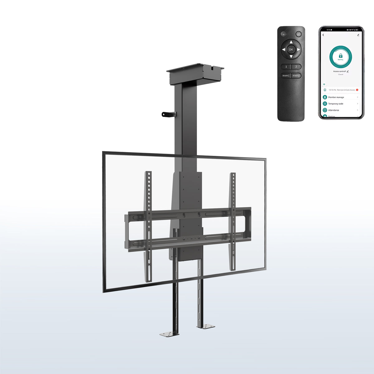 Motorized Drop Down TV Mount with Remote Control -  37” to 65” Screens