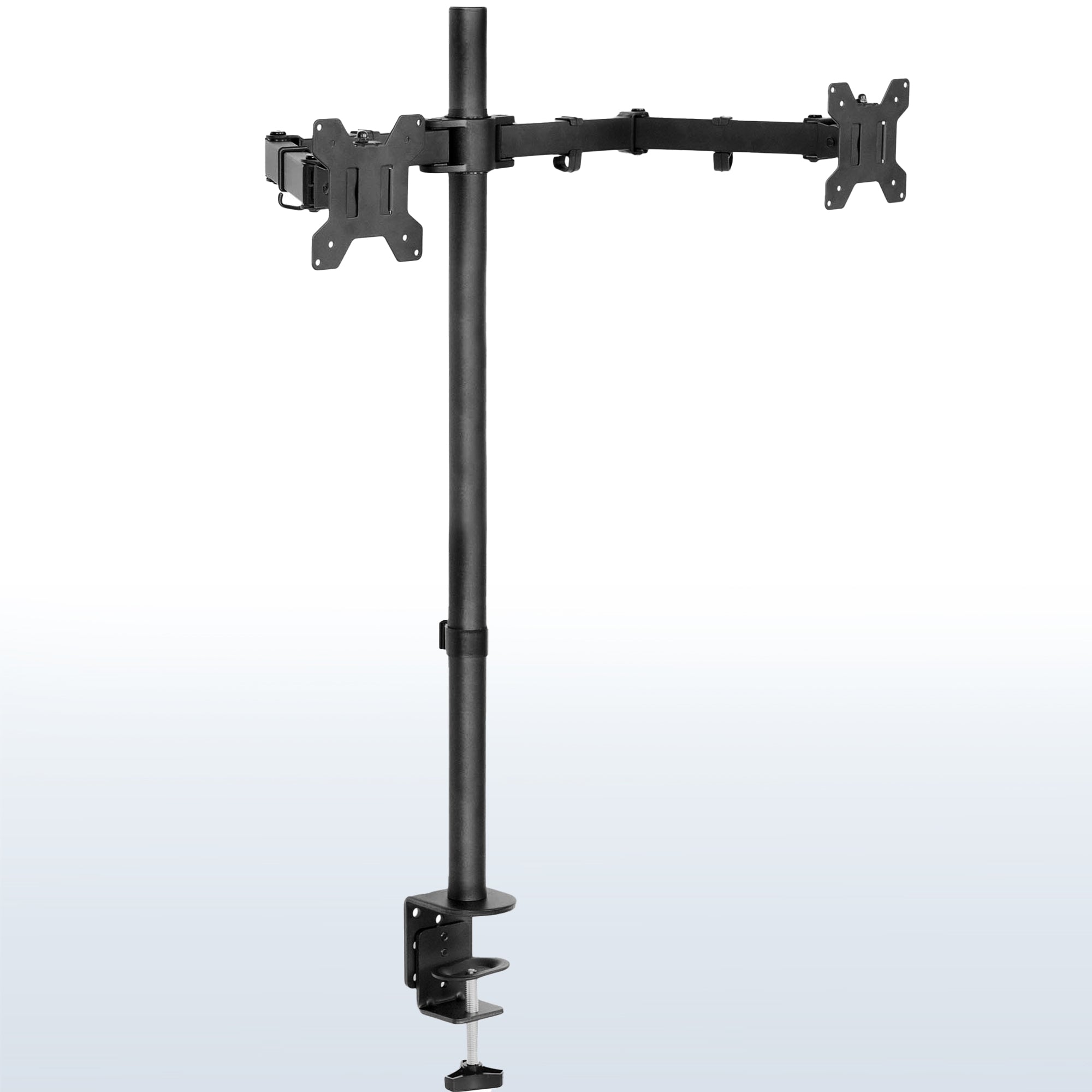 Sturdy dual monitor extra tall desk mount.