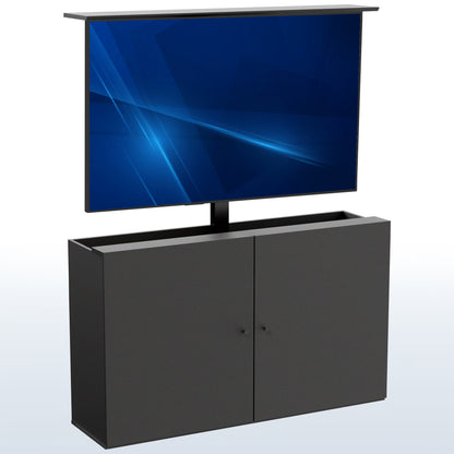 Black Cabinet with Motorized TV Stand for 32" to 55" Screens