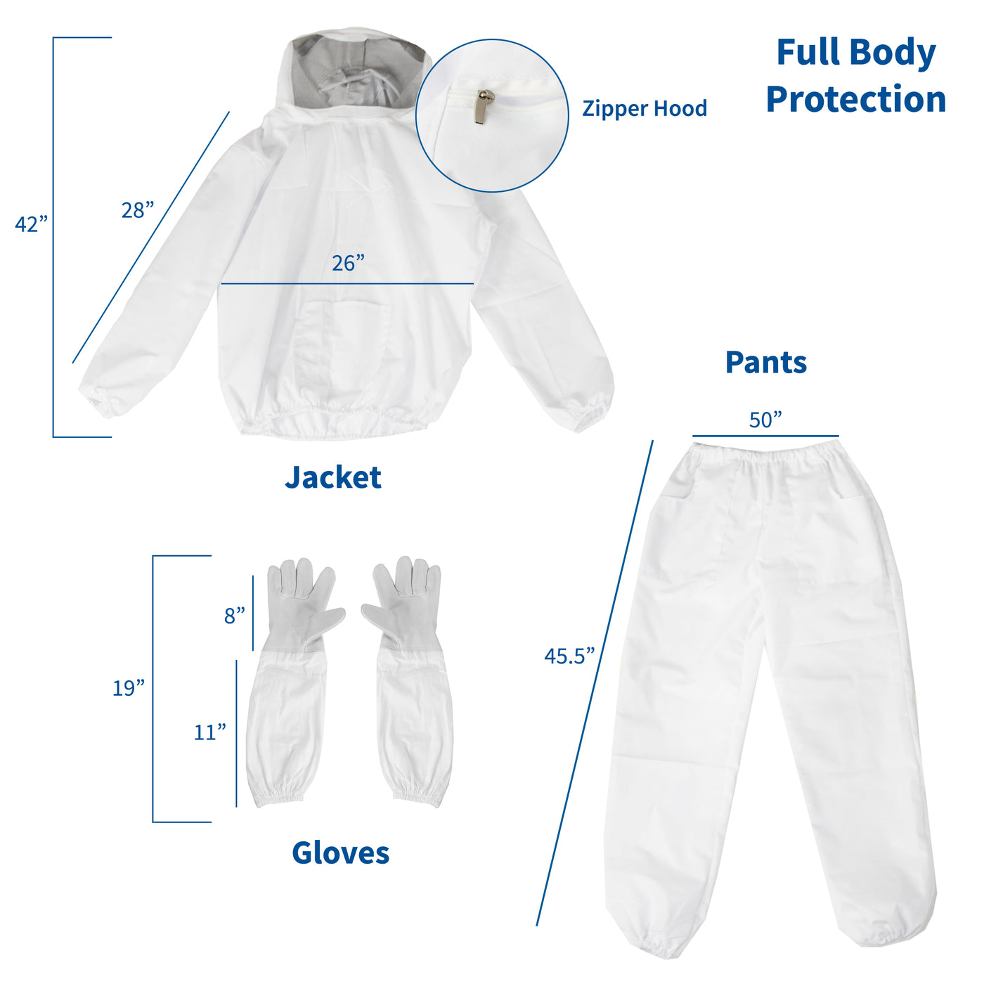 Large Bee Jacket, Pants, and Gloves Set 