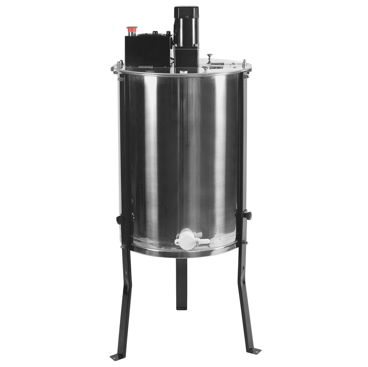 Electric stainless steel honey extractor for 4 to 8 frames.