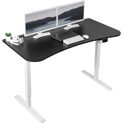 Ergonomic sit or stand active workstation with adjustable height using touch screen control panel.