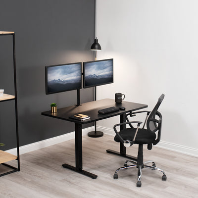 Minimalist office space: set up a lowered height adjustable desk at sitting level.
